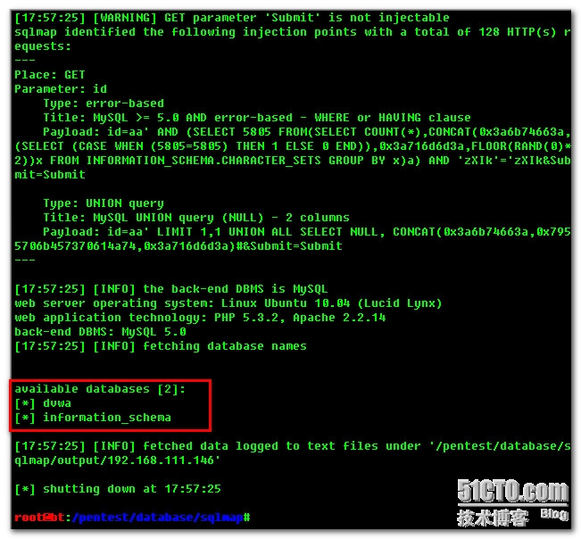 backtrack5sql注入漏洞探测