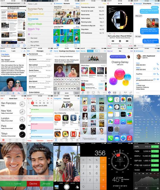 iOS 6 iOS 7 Comparison iOS 7 grid