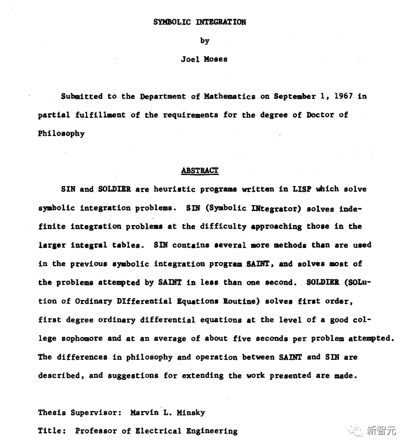 MIT计算机先驱乔尔·摩西逝世！50年前教会计算机算微积分