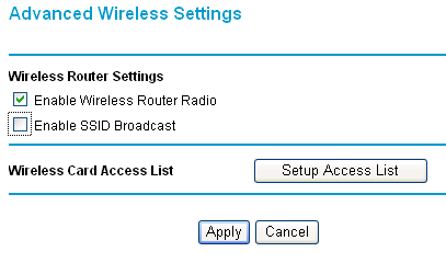 Wireless Settings菜单