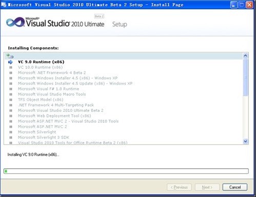 Visual Studio 2010 Beta2安装