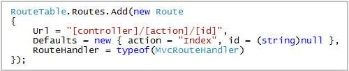 默认添加的 /[controller]/[action]/[id] 的路径定义将默认的action自动设置到“Index"上的