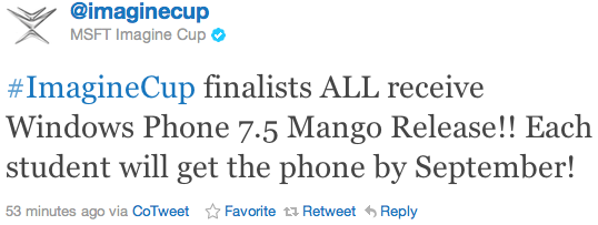 微软员工周三在Twitter上发布的消息显示，微软很可能于今年9月正式推出Windows Phone Mango系统