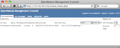 安装OpenNebula基于Web的管理控制台
