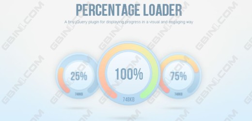 分享一个超炫HTML5开发的jQuery进度条插件 - percentageloader