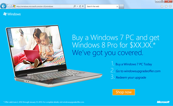 Windows 8专业版升级优惠现已开放