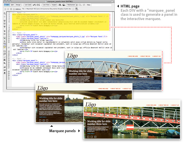 图2. 基于HTML内容动态生成面板和导航.