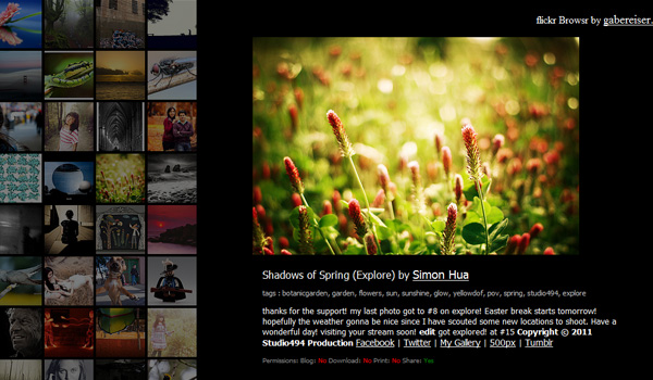 flickr browser HTML5 Powered Web Applications: 19 Early Adopters