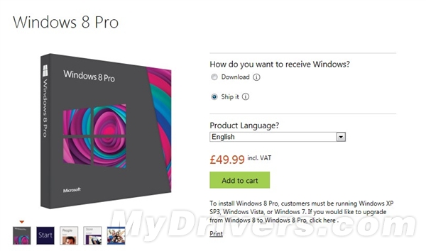Windows 8 Pro在英国半价销售
