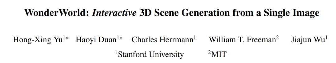 单图创造虚拟世界只需10秒！斯坦福&MIT联合发布WonderWorld：高质量交互生成-AI.x社区