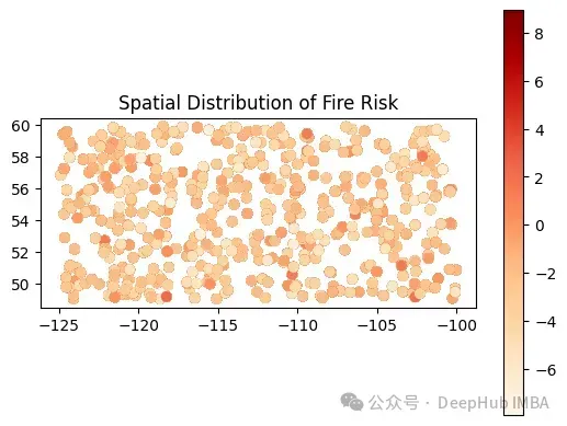 图5: 火灾风险的空间分布热图。