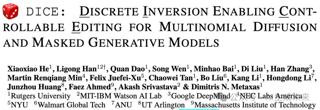 灵活精确可控编辑！Dice:首个离散扩散模型精确反演方法！-AI.x社区